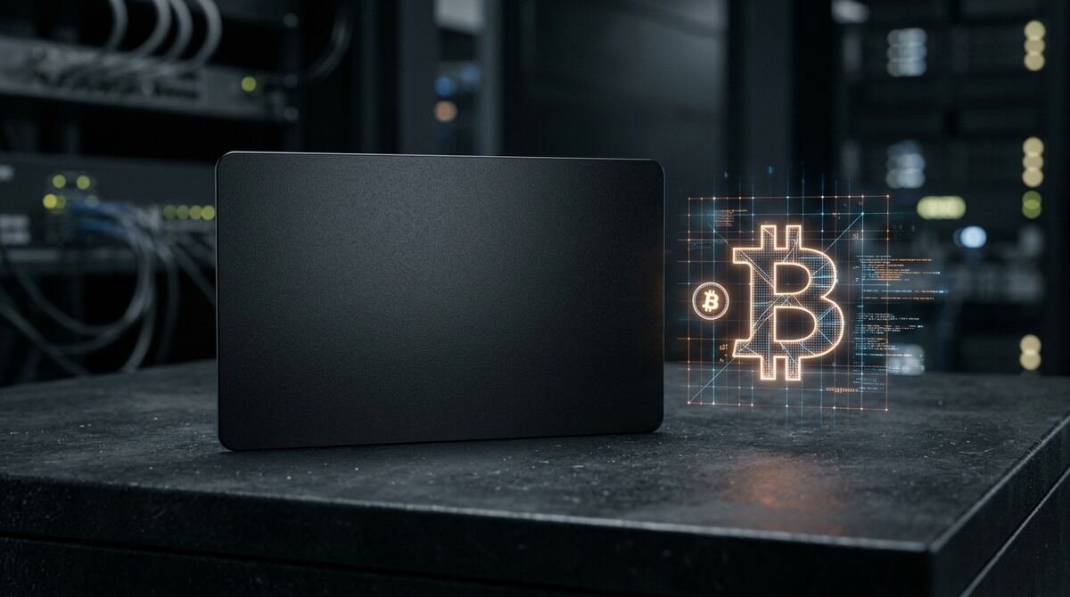 Tarjeta de crédito premium con el símbolo de Bitcoin