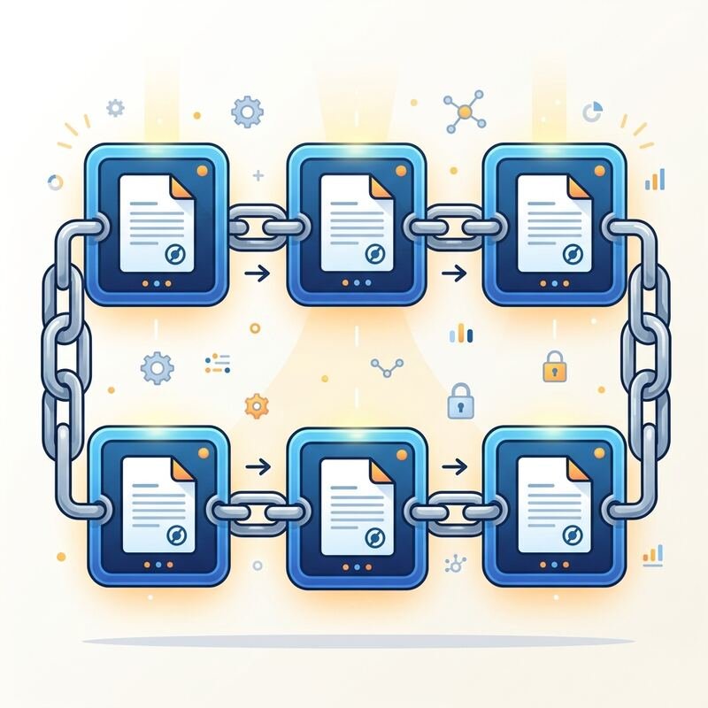 3D representation of a blockchain network
